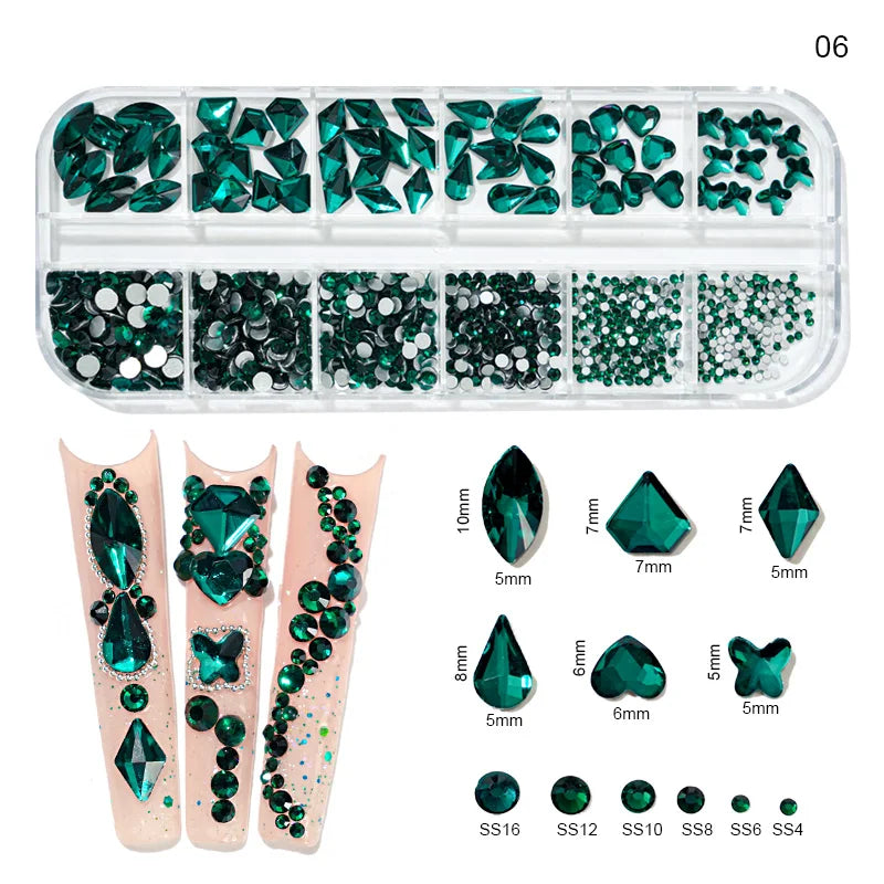 Half Round Pearl Beads - 3D Nail Charms Flatback White Pearls Various Sizes 15-5mm - ZOOMNSTORE