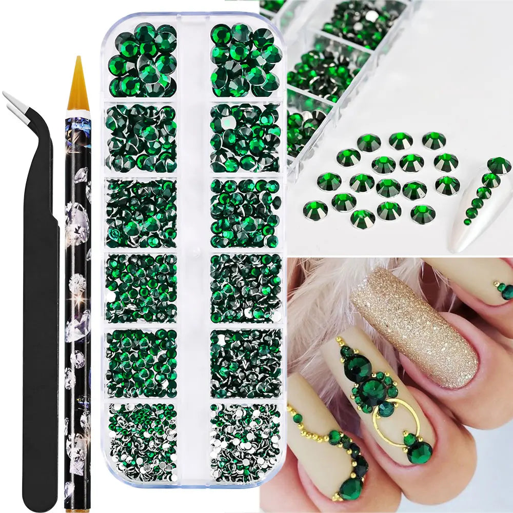 Half Round Pearl Beads - 3D Nail Charms Flatback White Pearls Various Sizes 15-5mm - ZOOMNSTORE