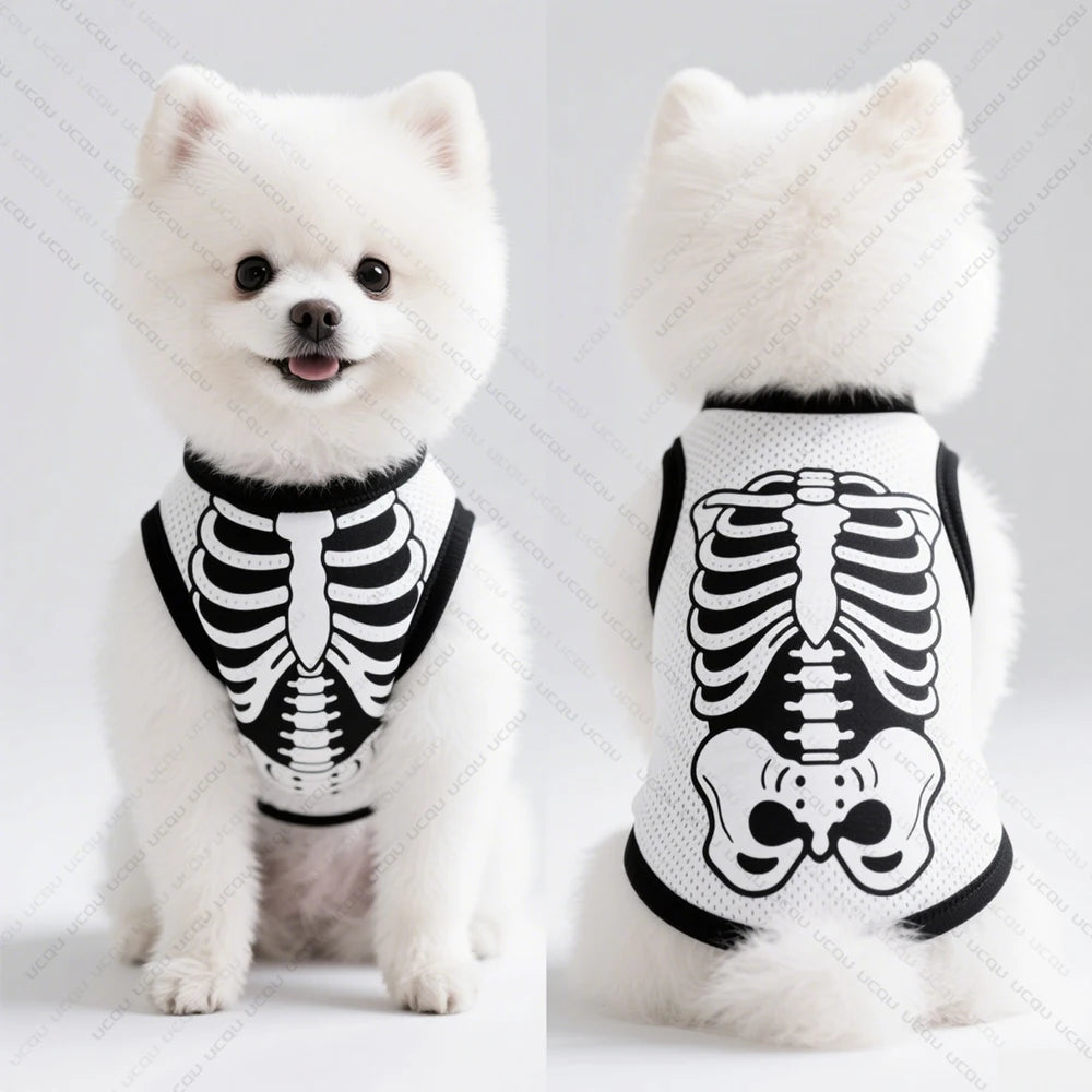Halloween Dog Vest - Skeletal Perspective Pattern Quick Drying Breathable - ZOOMNSTORE