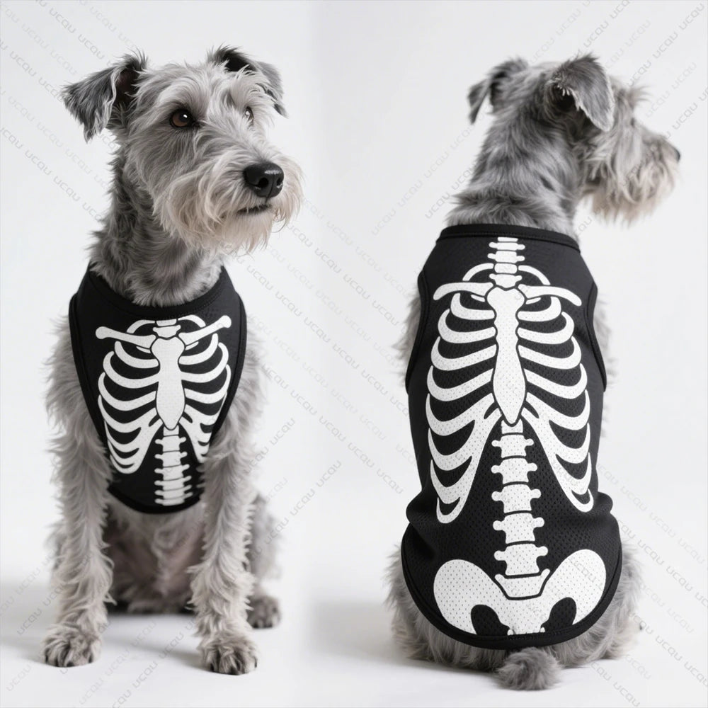 Halloween Dog Vest - Skeletal Perspective Pattern Quick Drying Breathable - ZOOMNSTORE