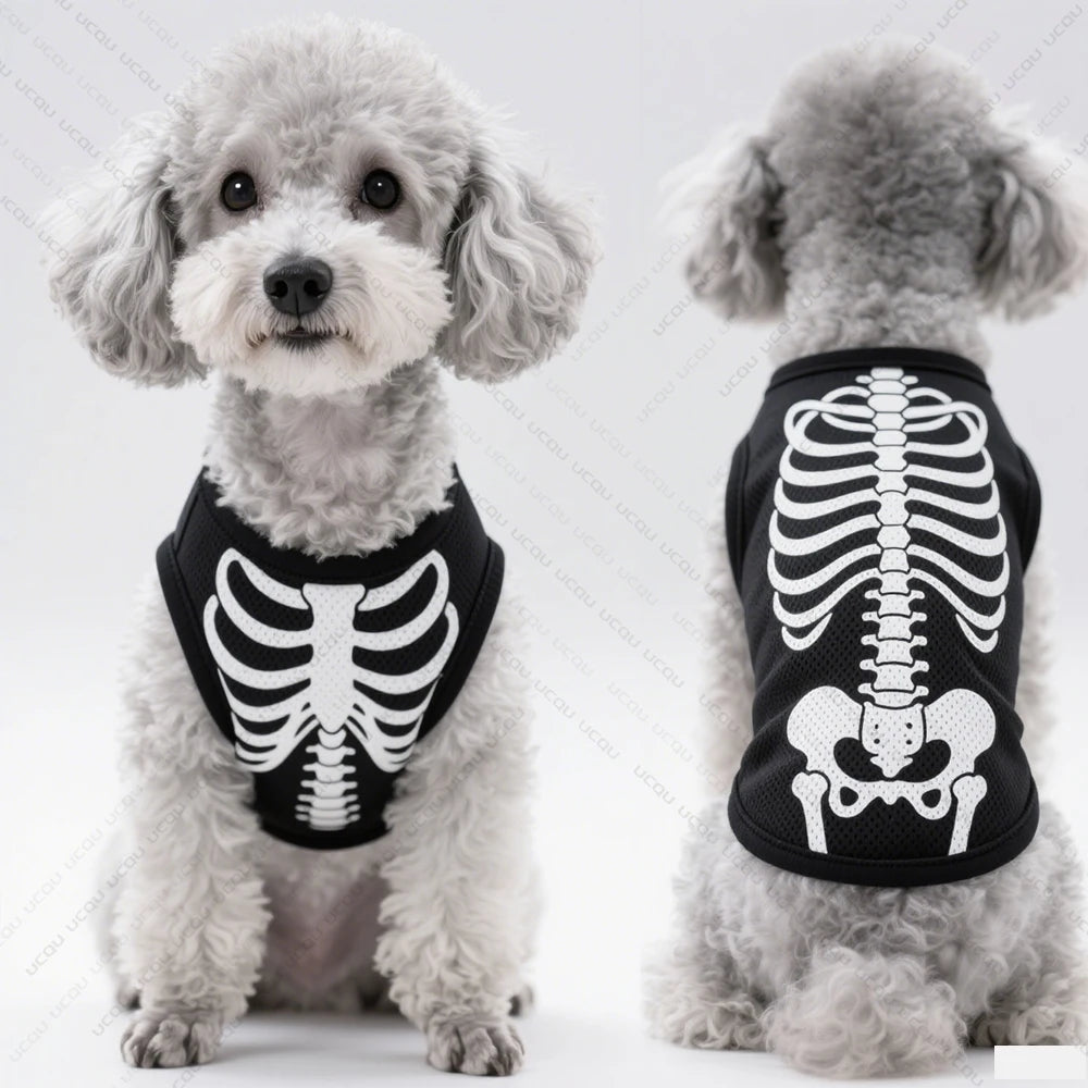 Halloween Dog Vest - Skeletal Perspective Pattern Quick Drying Breathable - ZOOMNSTORE