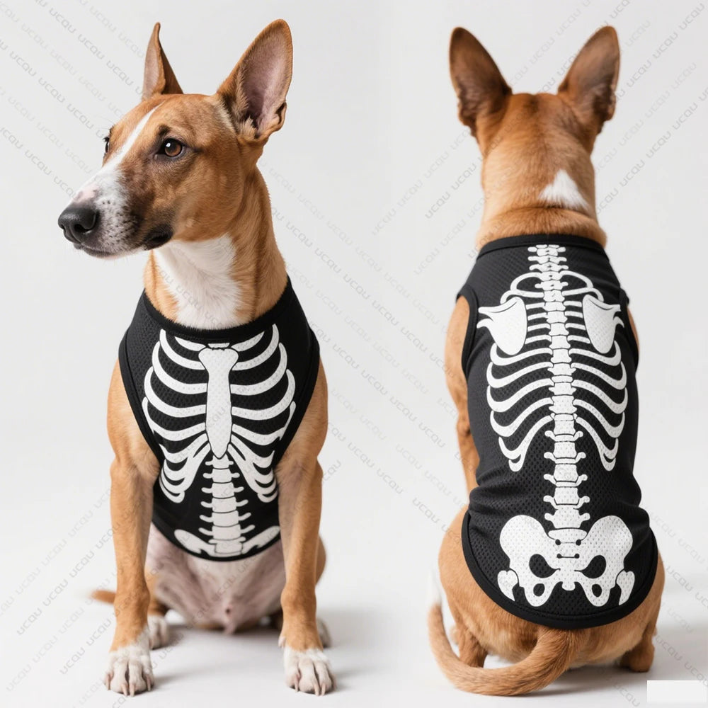 Halloween Dog Vest - Skeletal Perspective Pattern Quick Drying Breathable - ZOOMNSTORE