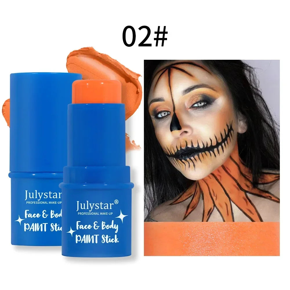 Halloween Face Body Painting Stick Cream Waterproof UV Light Neon Green Purple Pink Black White Paint Party Art Makeup - ZOOMNSTORE