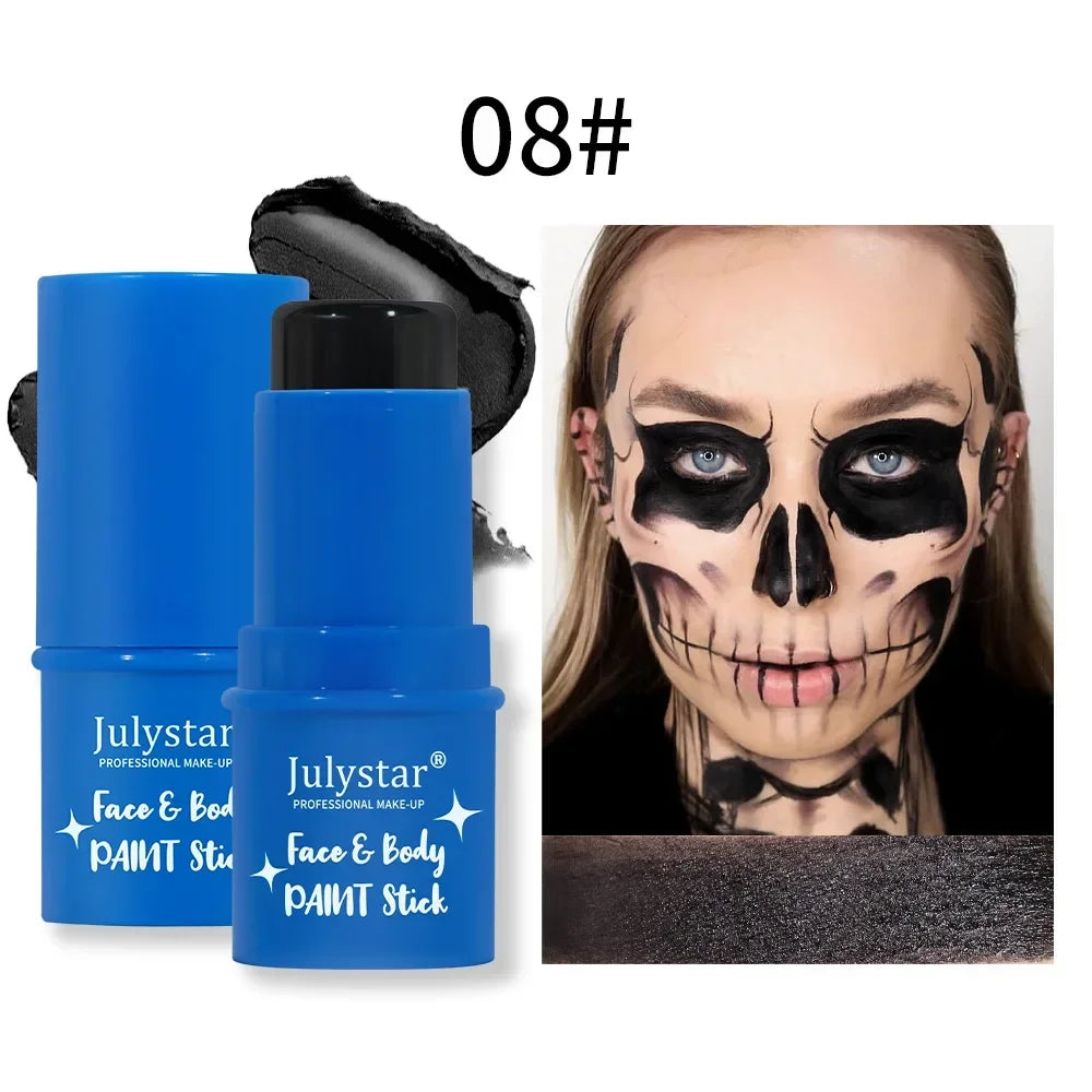Halloween Face Body Painting Stick Cream Waterproof UV Light Neon Green Purple Pink Black White Paint Party Art Makeup - ZOOMNSTORE