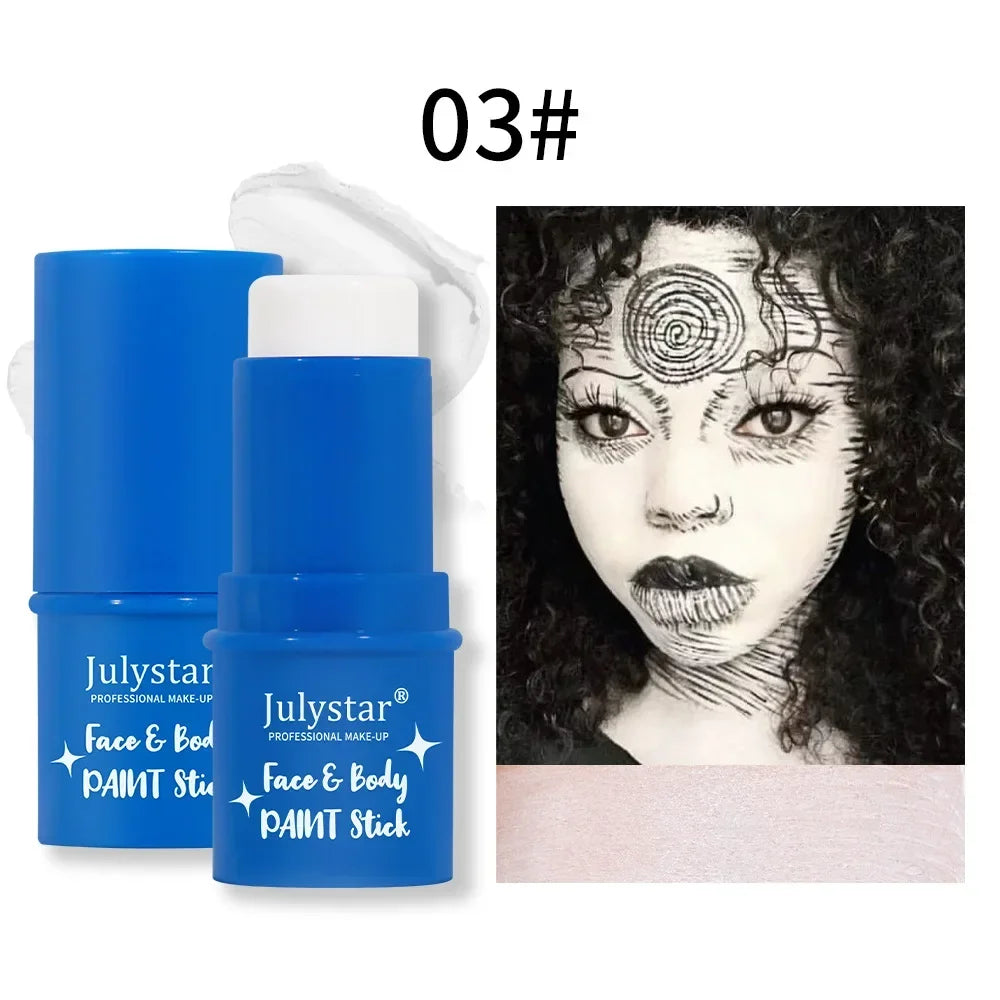 Halloween Face Body Painting Stick Cream Waterproof UV Light Neon Green Purple Pink Black White Paint Party Art Makeup - ZOOMNSTORE