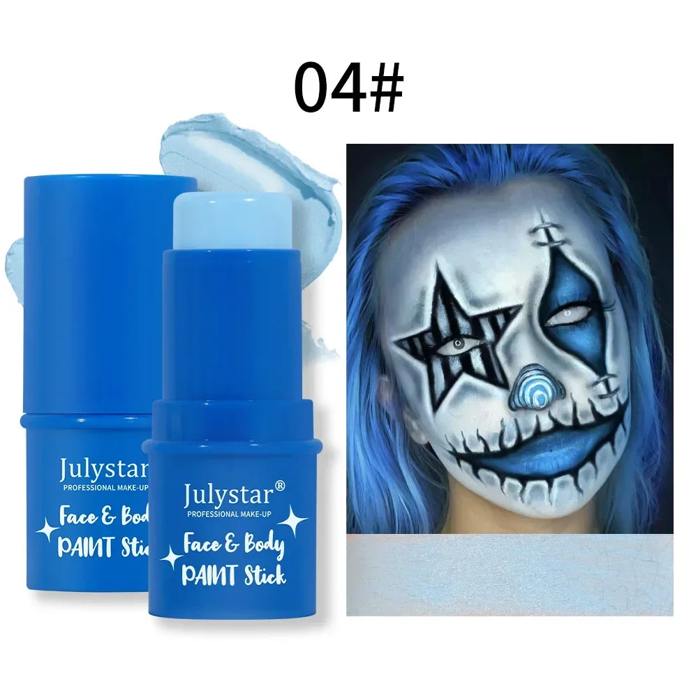 Halloween Face Body Painting Stick Cream Waterproof UV Light Neon Green Purple Pink Black White Paint Party Art Makeup - ZOOMNSTORE