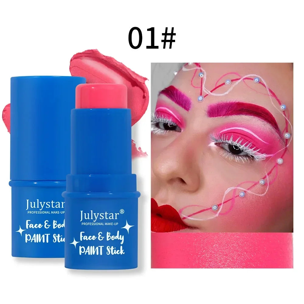 Halloween Face Body Painting Stick Cream Waterproof UV Light Neon Green Purple Pink Black White Paint Party Art Makeup - ZOOMNSTORE
