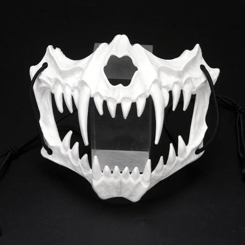 Halloween Half-Face Mask - Dragon God Tiger Tengu Wolf Skull Performance Masks - ZOOMNSTORE
