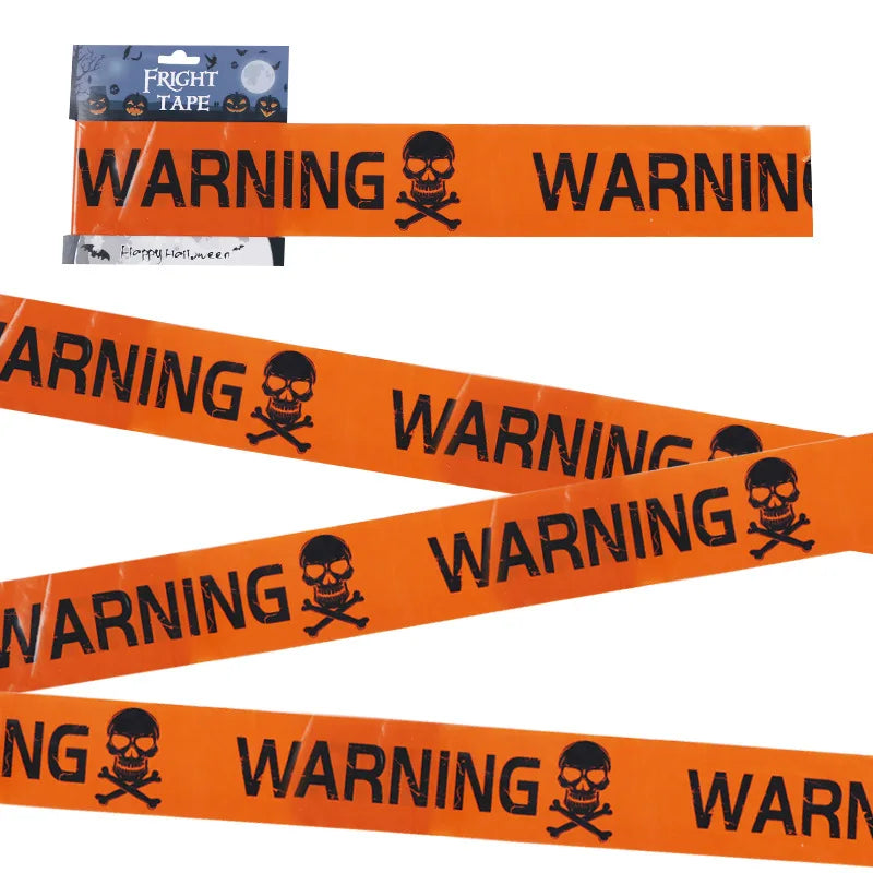 Halloween Skull Head Warning Tape - Window Prop Decoration - ZOOMNSTORE