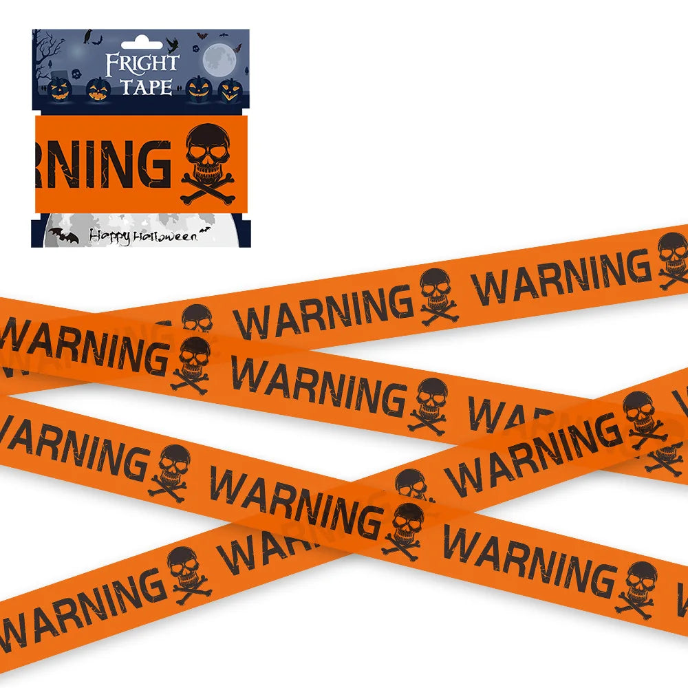 Halloween Skull Head Warning Tape - Window Prop Decoration - ZOOMNSTORE