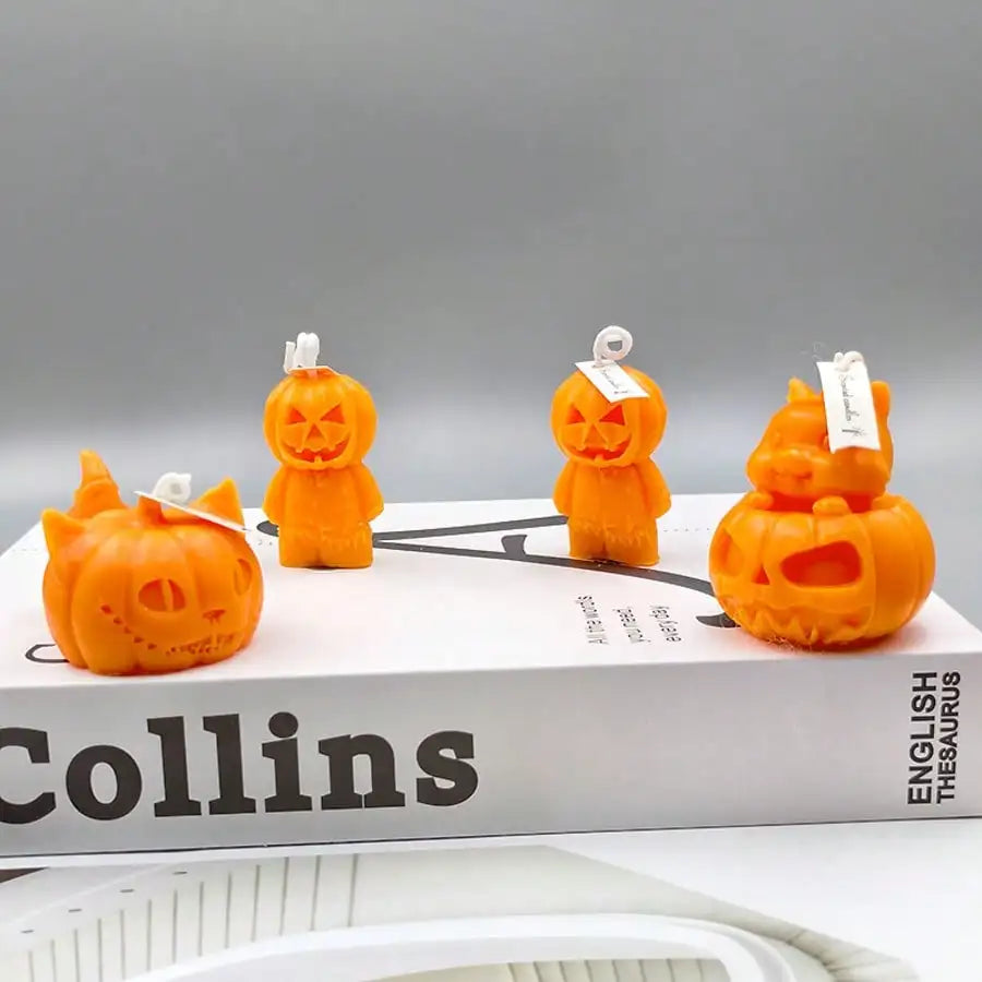 Halloween Skull Pumpkin Scented Candle - Handmade Party Decor Gift - ZOOMNSTORE