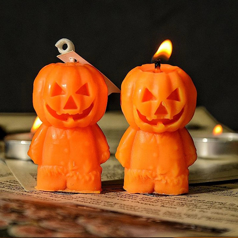 Halloween Skull Pumpkin Scented Candle - Handmade Party Decor Gift - ZOOMNSTORE