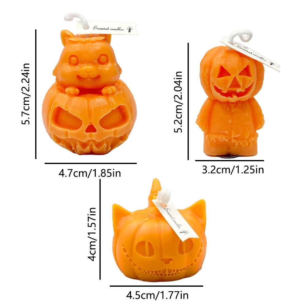 Halloween Skull Pumpkin Scented Candle - Handmade Party Decor Gift - ZOOMNSTORE