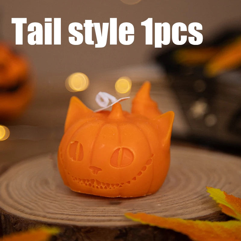 Halloween Skull Pumpkin Scented Candle - Handmade Party Decor Gift - ZOOMNSTORE