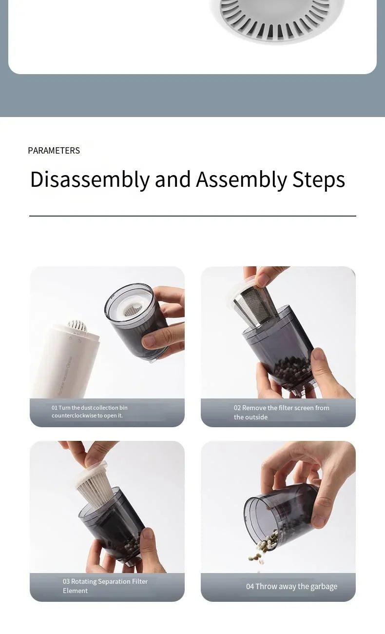 Handheld Car Vacuum - Powerful Suction Mini Car Vacuum Cleaner | Rechargeable Cordless - ZOOMNSTORE