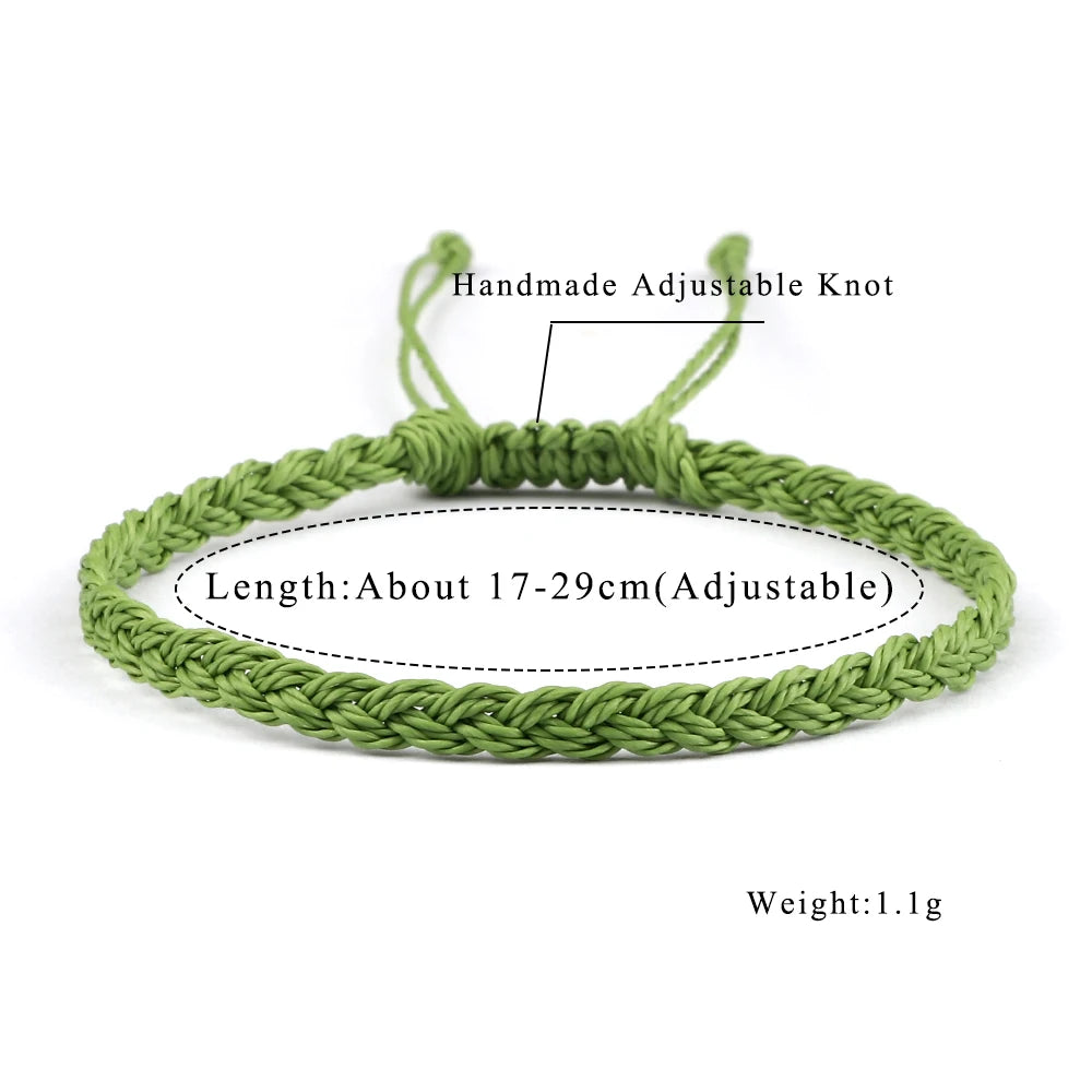Handmade Braided Bracelets - Adjustable Waxed Thread Charm Jewelry for Men Women - ZOOMNSTORE