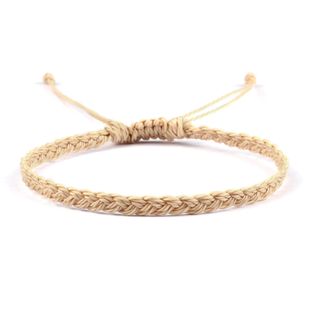 Handmade Braided Bracelets - Adjustable Waxed Thread Charm Jewelry for Men Women - ZOOMNSTORE