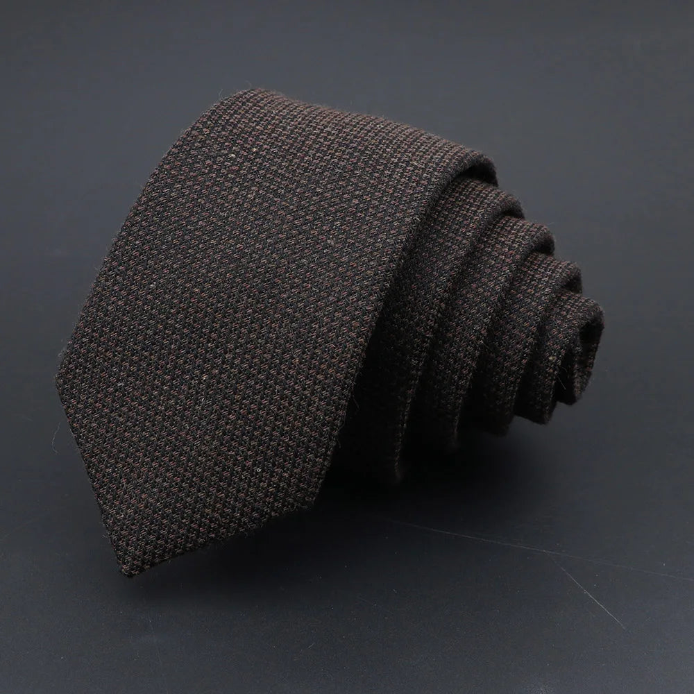 Handmade Cotton Cashmere Necktie - Striped Slim Tie for Men - ZOOMNSTORE