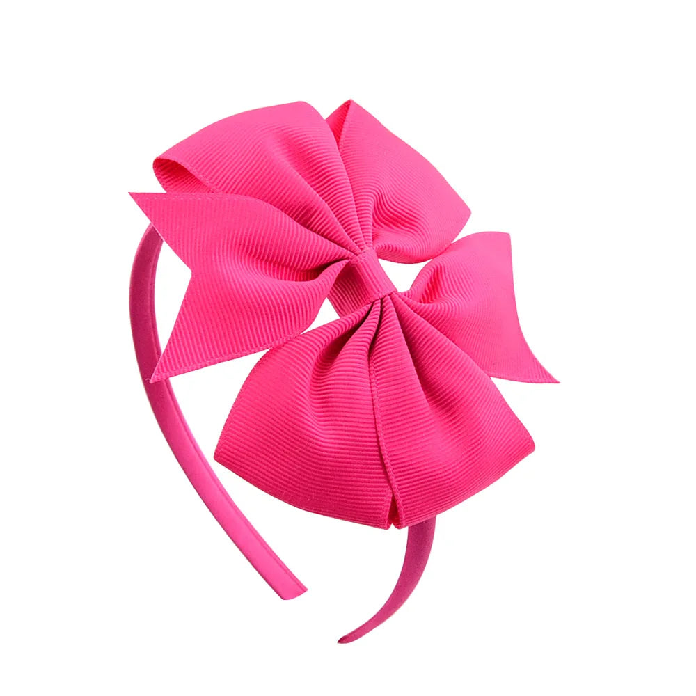 1 Piece Ribbon Handmade Hair Bows Hairbands for Baby Girls 20 Colors Cute Bowknot Solid Headband Headwear Baby Hair Accessories - ZOOMNSTORE