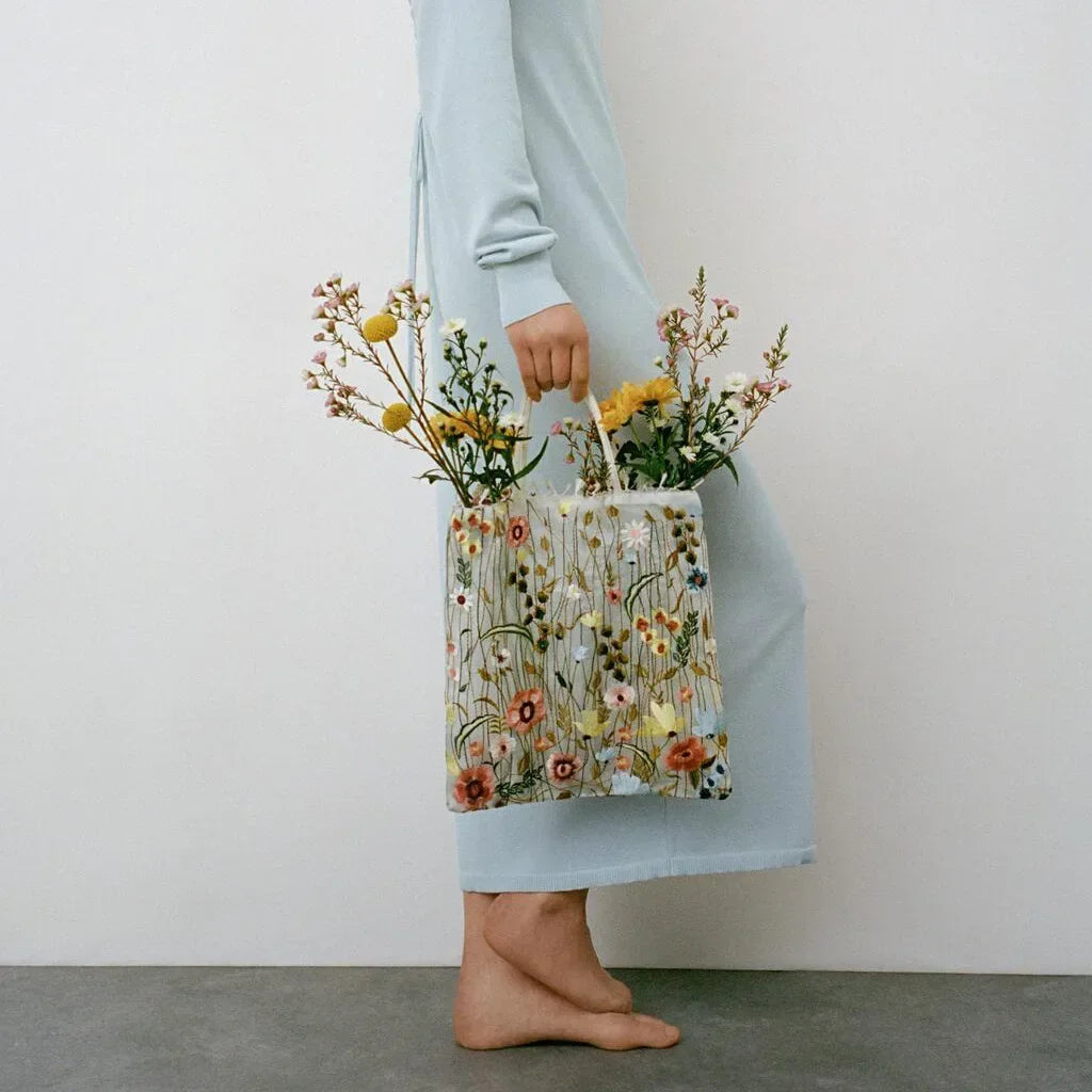 Handmade Retro Flower Embroidered Shoulder Bag - Womens Lace Tote for Beach and Art - ZOOMNSTORE