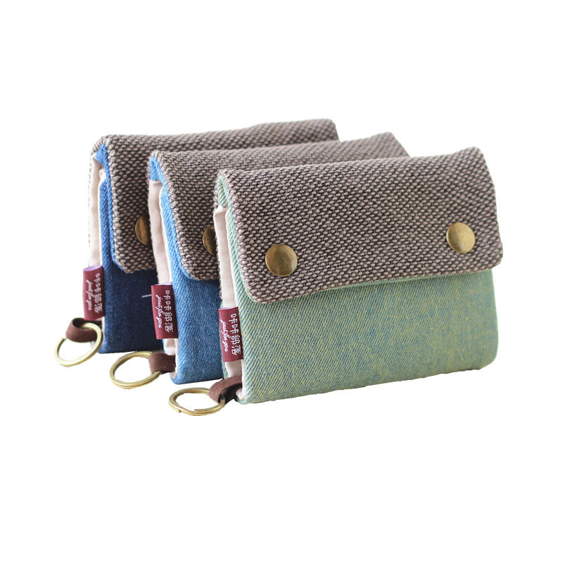 Handmade Three-Fold Fabric Wallet - Multi-Function Zipper Purse for Teens and Adults - ZOOMNSTORE