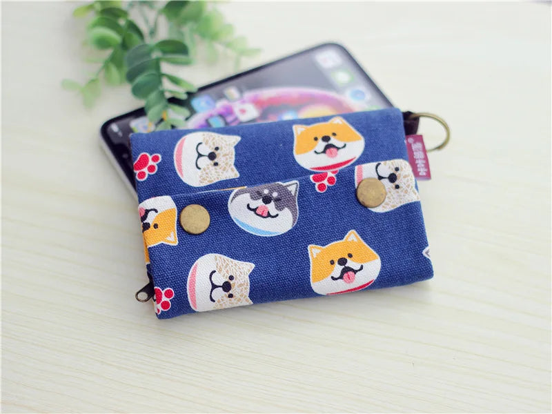 Handmade Three-Fold Fabric Wallet - Multi-Function Zipper Purse for Teens and Adults - ZOOMNSTORE