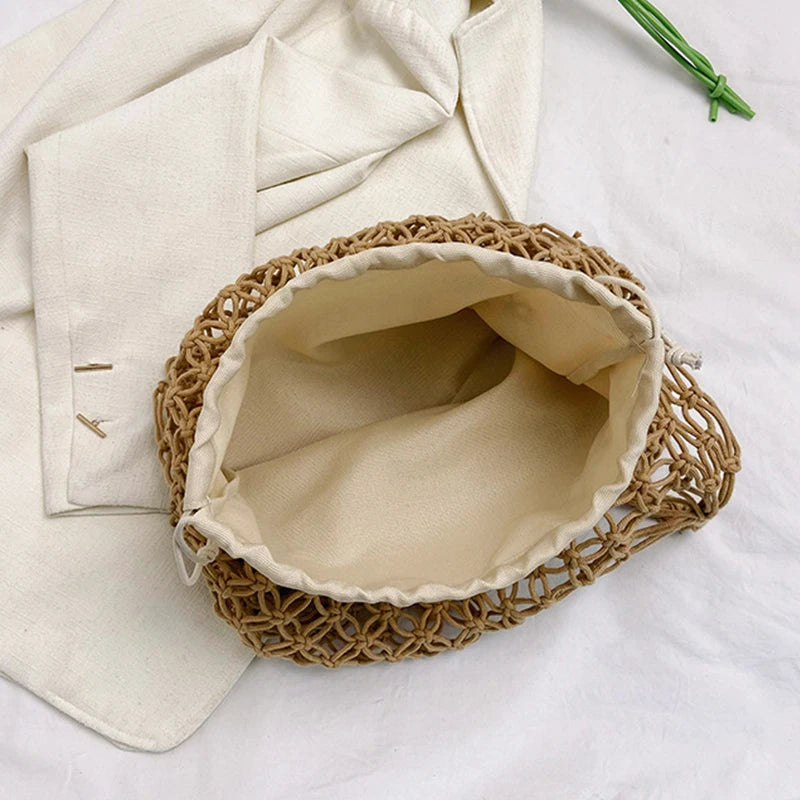 Handmade Woven Beach Bag - Boho Knitted Tote for Women - ZOOMNSTORE