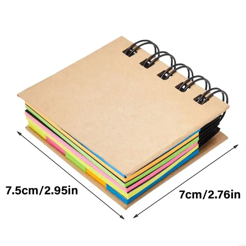 Spiral Notebook with Sticky Notes - Hard Cover Memo Pad for School Office - ZOOMNSTORE