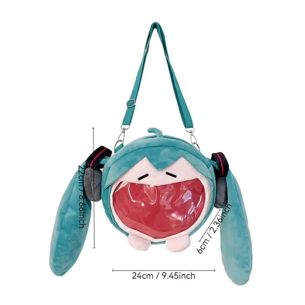 Hatsune Miku Plush Shoulder Bag - Cute Anime Kawaii Backpack for Kids - ZOOMNSTORE