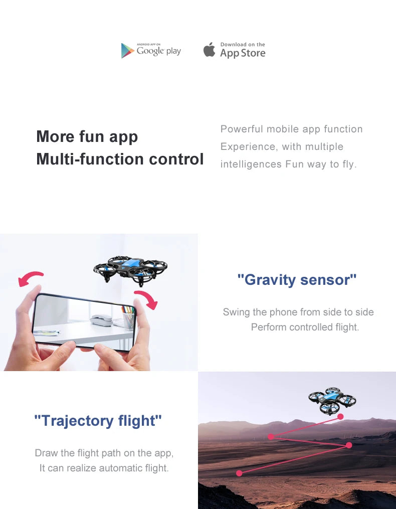 V8 Mini Drone - 4K HD Camera WiFi FPV Height Hold Kids RC Helicopter - ZOOMNSTORE