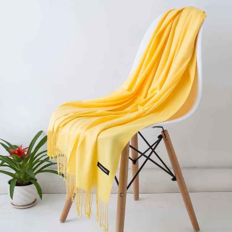 Cashmere Scarf for Women - Warm Autumn Winter Shawl with Tassels