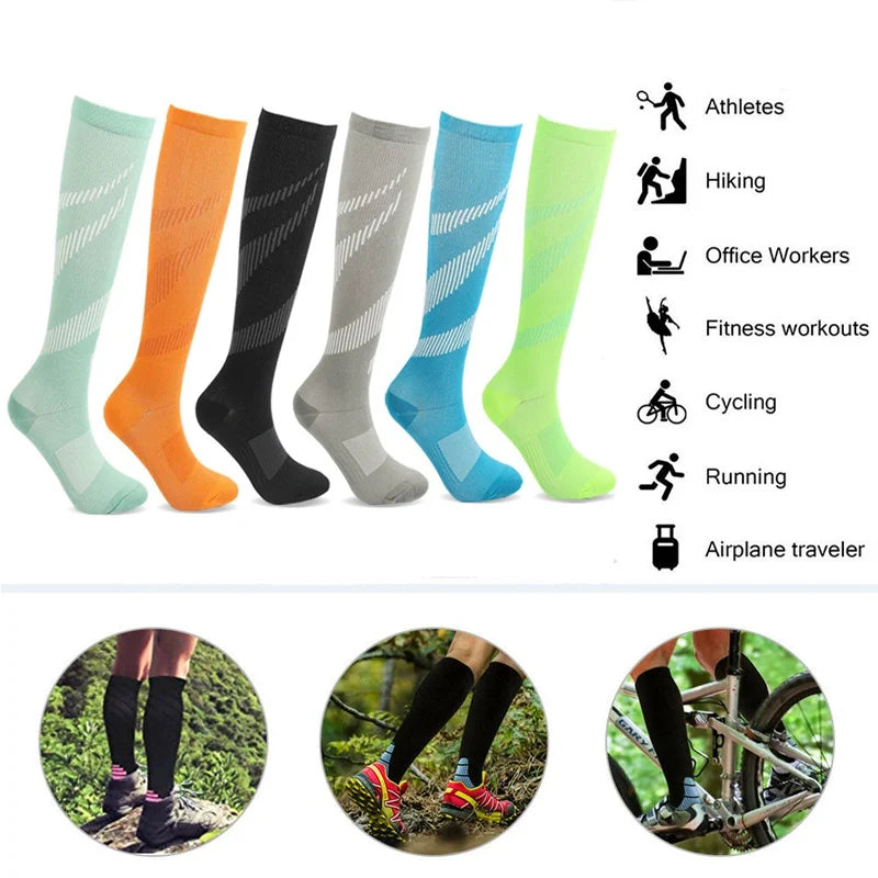 Compression Socks for Varicose Veins - Diabetic Support Sports Hiking Gift for Men - ZOOMNSTORE