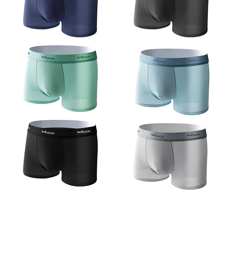 Mens Antibacterial Ice Silk Boxer Shorts - 3 Pack 5XL Underwear