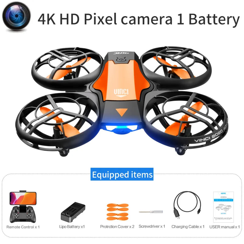 V8 Mini Drone - 4K HD Camera WiFi FPV Height Hold Kids RC Helicopter