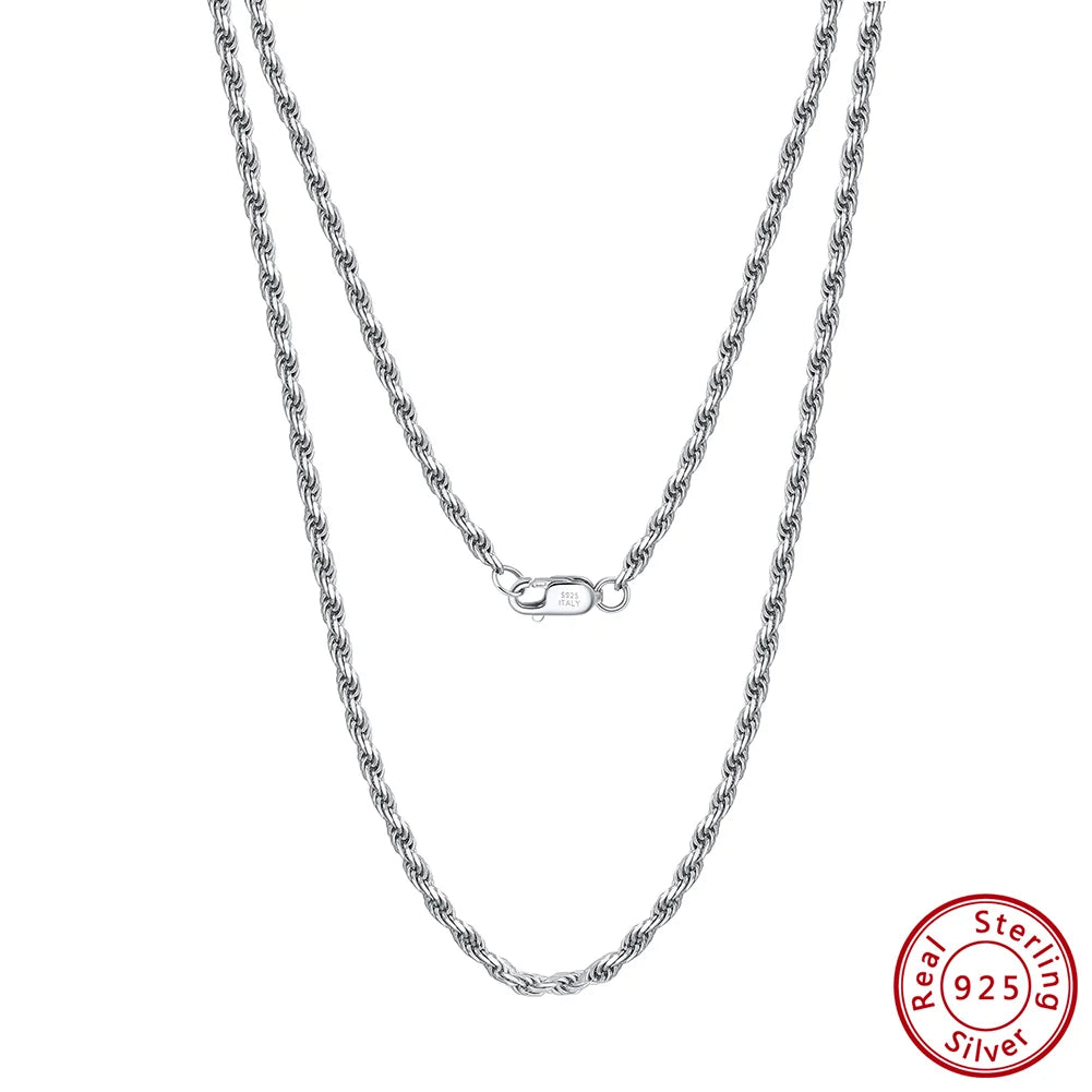 S925 Sterling Silver Hip Hop Chain Necklace - Custom Curb Cuban Satellite Box Snake Bone - ZOOMNSTORE