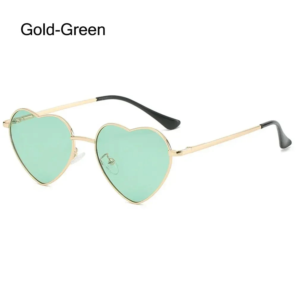Heart-Shaped Sunglasses - Vintage 90s UV400 Metal Frame Shades - ZOOMNSTORE