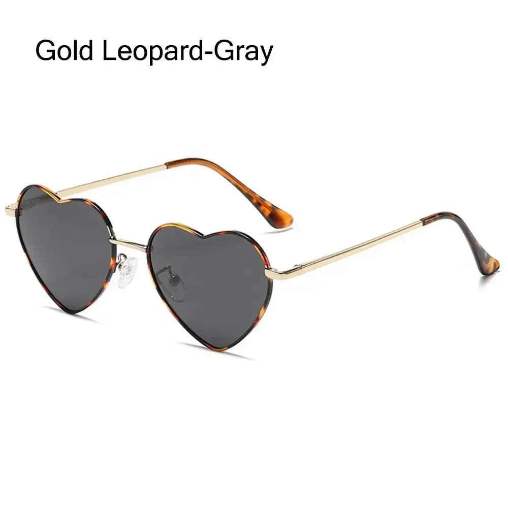 Heart-Shaped Sunglasses - Vintage 90s UV400 Metal Frame Shades - ZOOMNSTORE