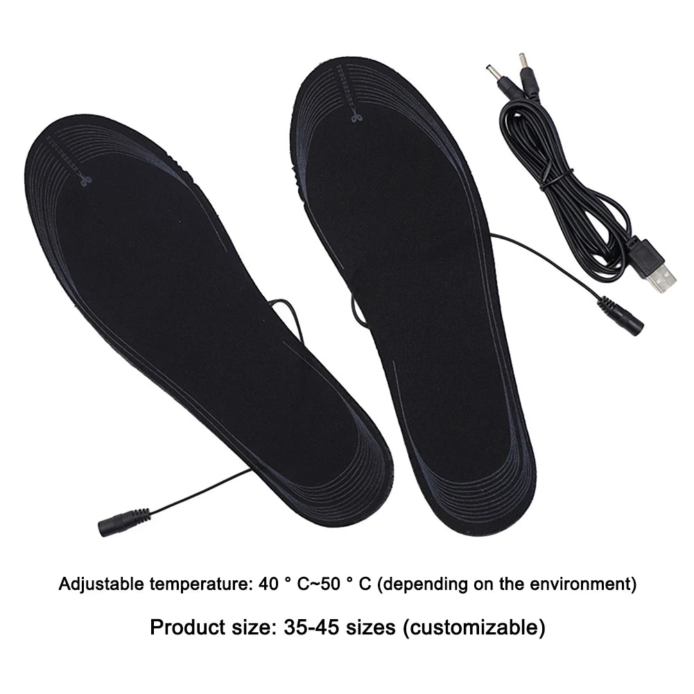 Heated Insoles - Electric Foot Warmer with Adjustable Temperature & Rechargeable Battery for Winter Hiking - ZOOMNSTORE