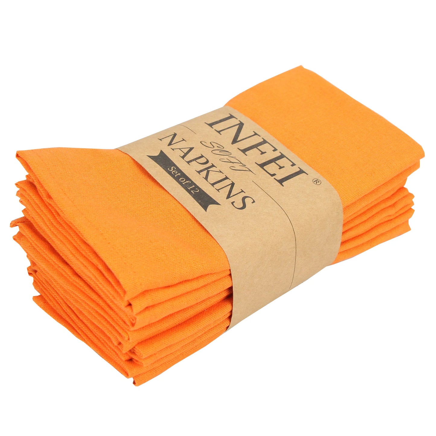 Cotton Linen Napkins Set of 12 - Soft 40x40cm Placemats for Dining Events