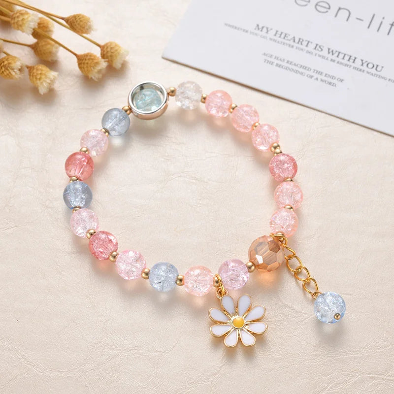 Cute Popcorn Beads Bracelet - Friendship Jewelry for Girls with Star Moon Cloud and Flower Accents