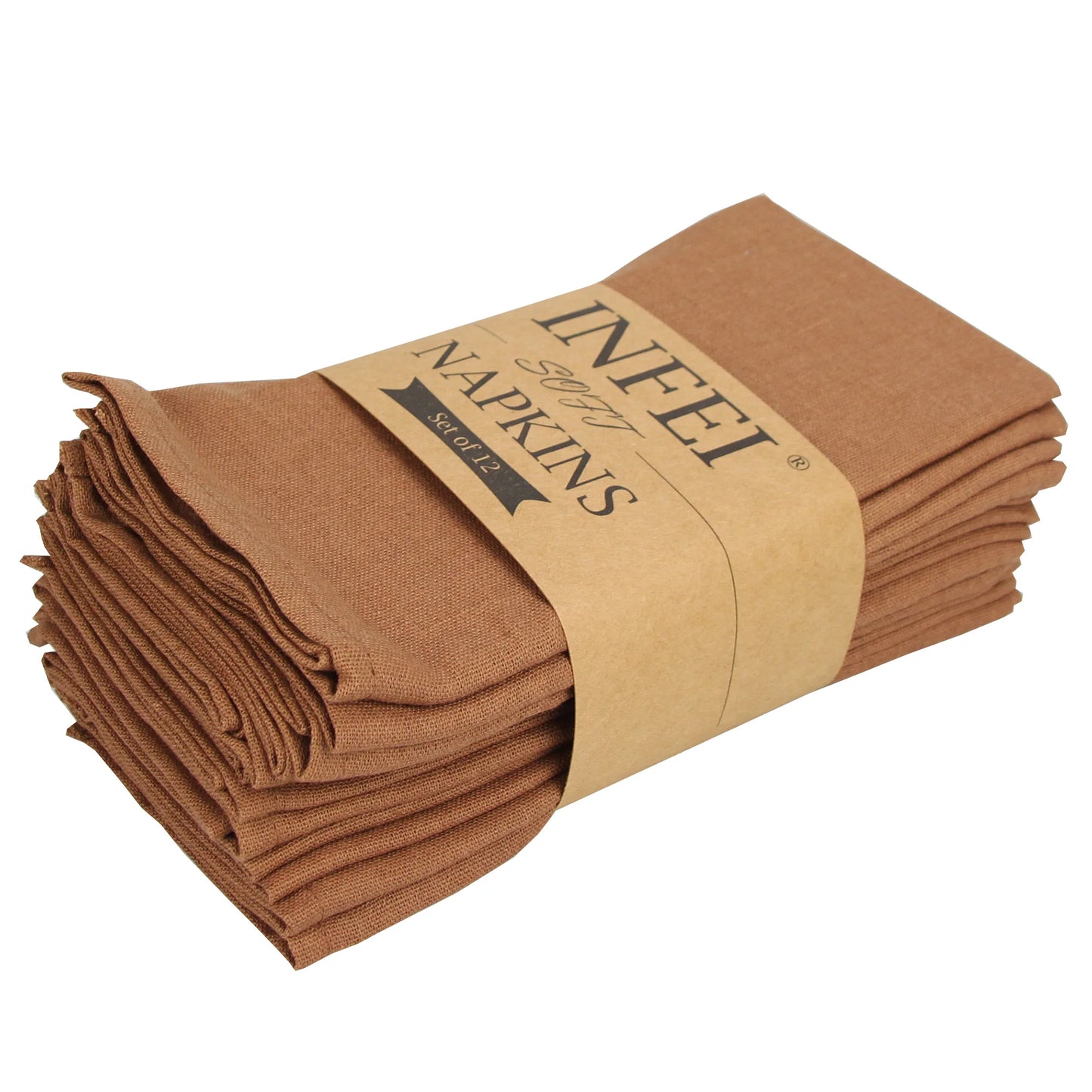 Cotton Linen Napkins Set of 12 - Soft 40x40cm Placemats for Dining Events
