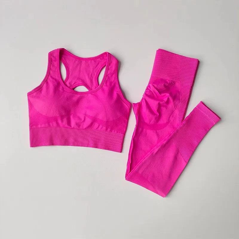High Waist Leggings Set - Womens Yoga Tracksuit with Sports Bra - ZOOMNSTORE