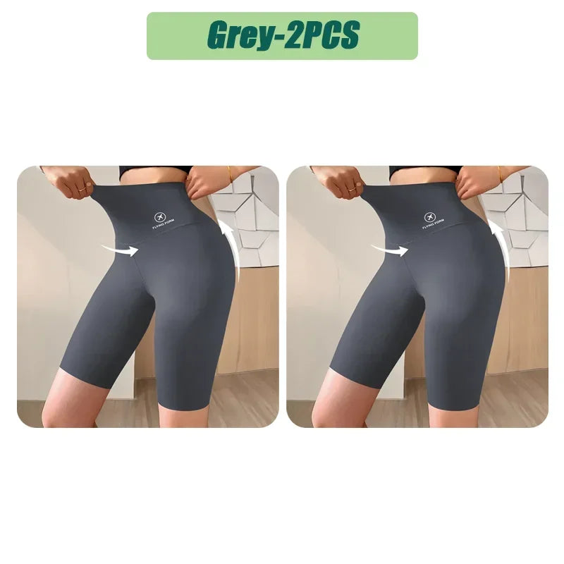 High Waist Womens Sports Shorts - Seamless Fitness Biker Shorts with Scrunch Butt Design - ZOOMNSTORE