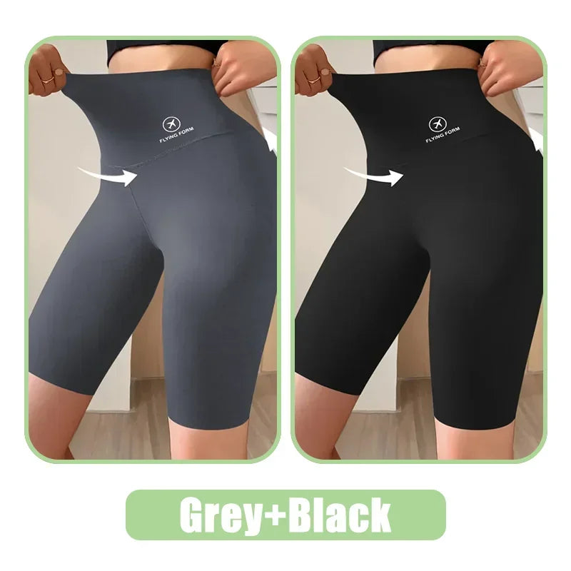 High Waist Womens Sports Shorts - Seamless Fitness Biker Shorts with Scrunch Butt Design - ZOOMNSTORE