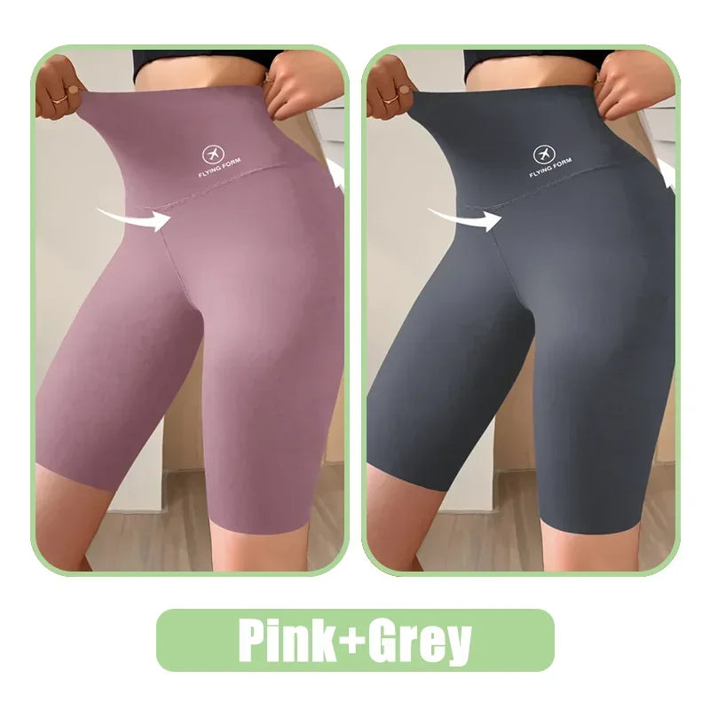 High Waist Womens Sports Shorts - Seamless Fitness Biker Shorts with Scrunch Butt Design - ZOOMNSTORE