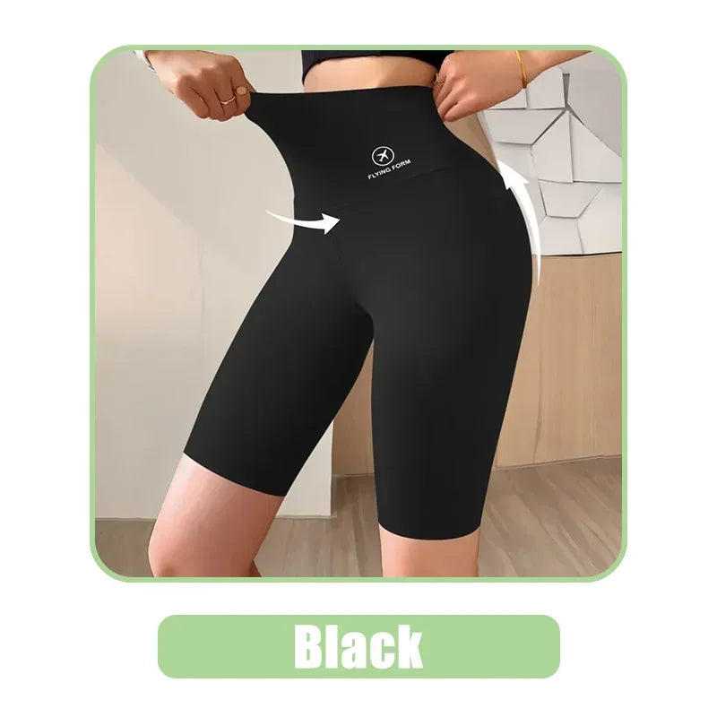 High Waist Womens Sports Shorts - Seamless Fitness Biker Shorts with Scrunch Butt Design - ZOOMNSTORE