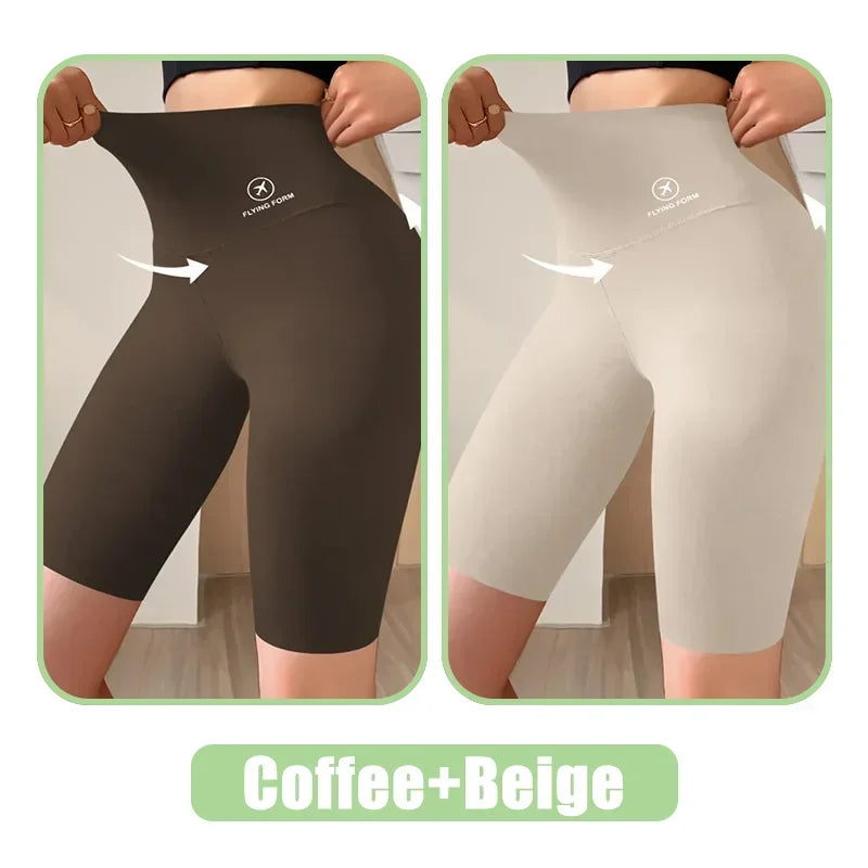 High Waist Womens Sports Shorts - Seamless Fitness Biker Shorts with Scrunch Butt Design - ZOOMNSTORE
