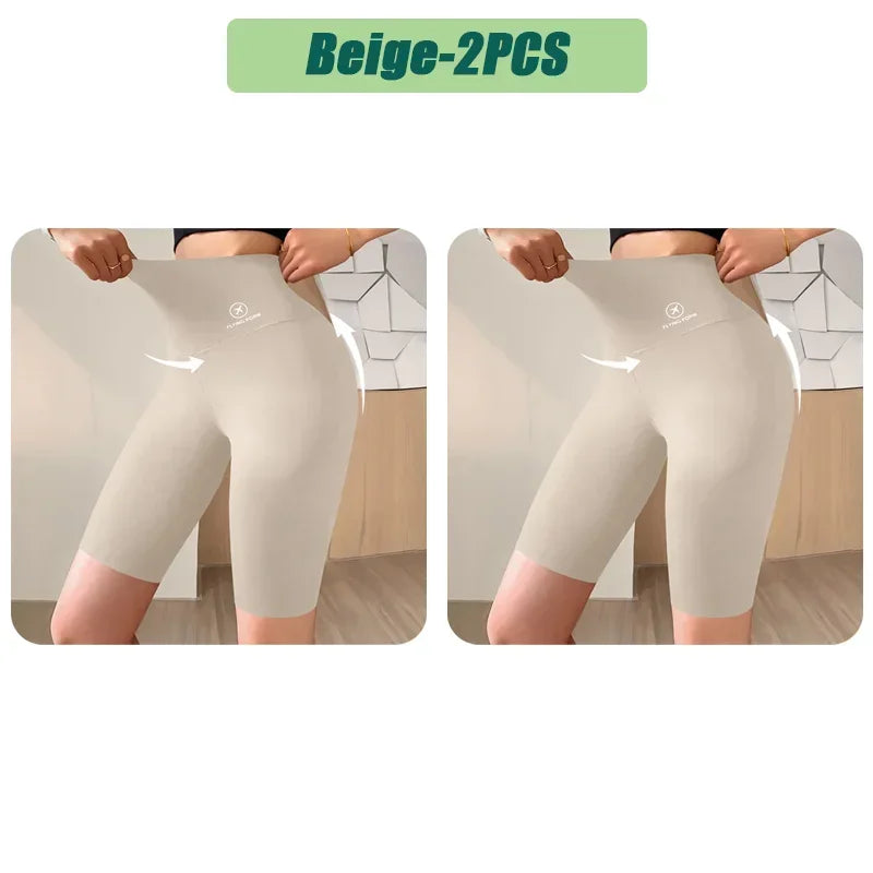 High Waist Womens Sports Shorts - Seamless Fitness Biker Shorts with Scrunch Butt Design - ZOOMNSTORE