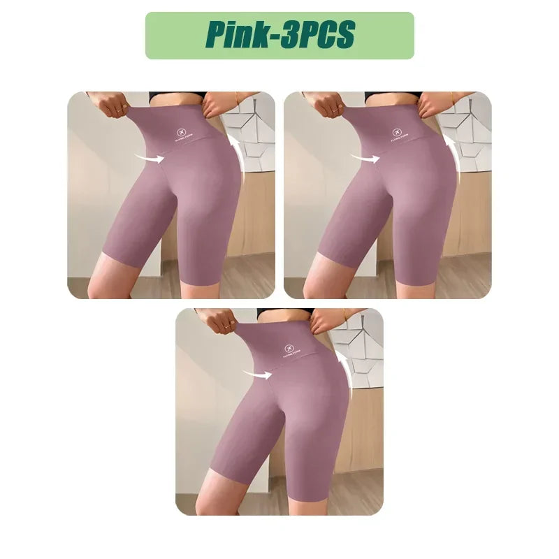 High Waist Womens Sports Shorts - Seamless Fitness Biker Shorts with Scrunch Butt Design - ZOOMNSTORE