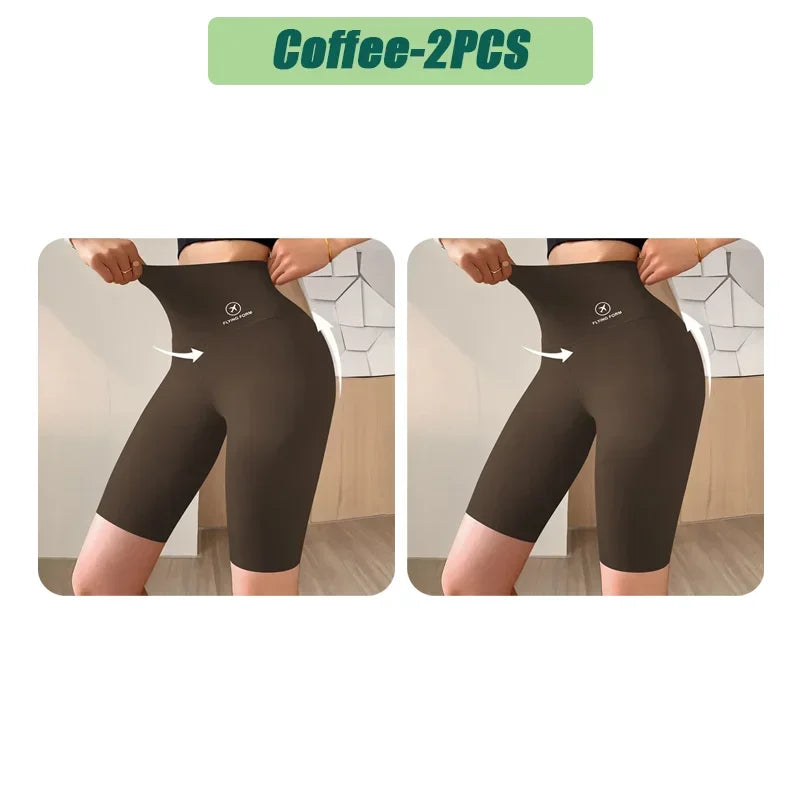 High Waist Womens Sports Shorts - Seamless Fitness Biker Shorts with Scrunch Butt Design - ZOOMNSTORE